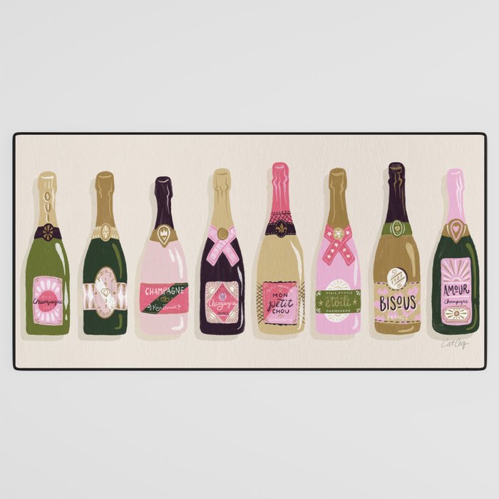 French Champagne Collection - Pink & Green Desk Mat Gallery Image 3