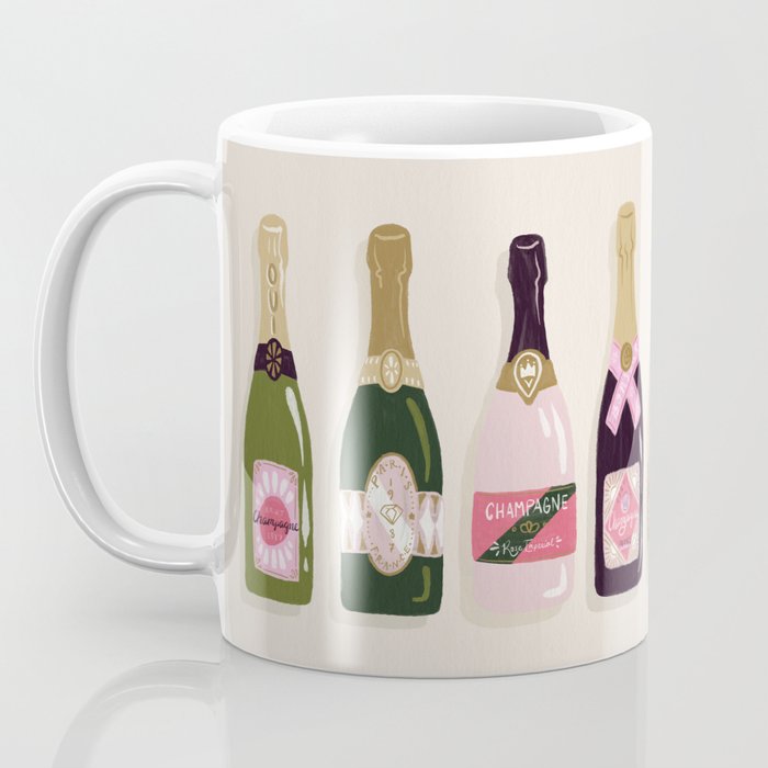 French Champagne Collection - Pink & Green Coffee Mug Gallery Image 3