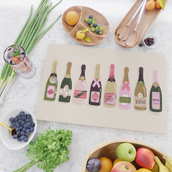 French Champagne Collection â Pink & Green Cutting Board Gallery Image 2