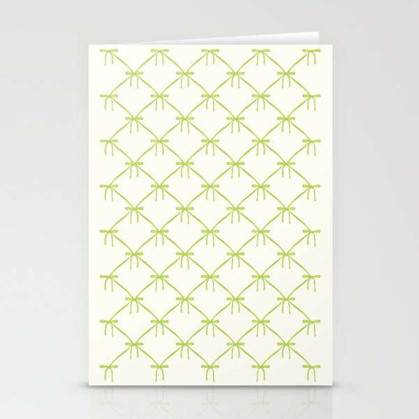 Bows & Ribbons Pattern V Green Stationery Card Gallery Image 2