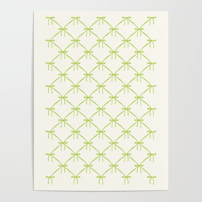 Bows & Ribbons Pattern V Green Poster Gallery Image 1