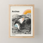 Retro Travel Poster, Arches National Park Collage Mini Art Print Gallery Image 1