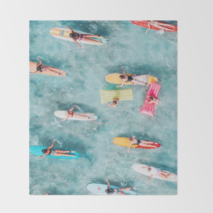 Surf Sisters Throw Blanket Gallery Image 2
