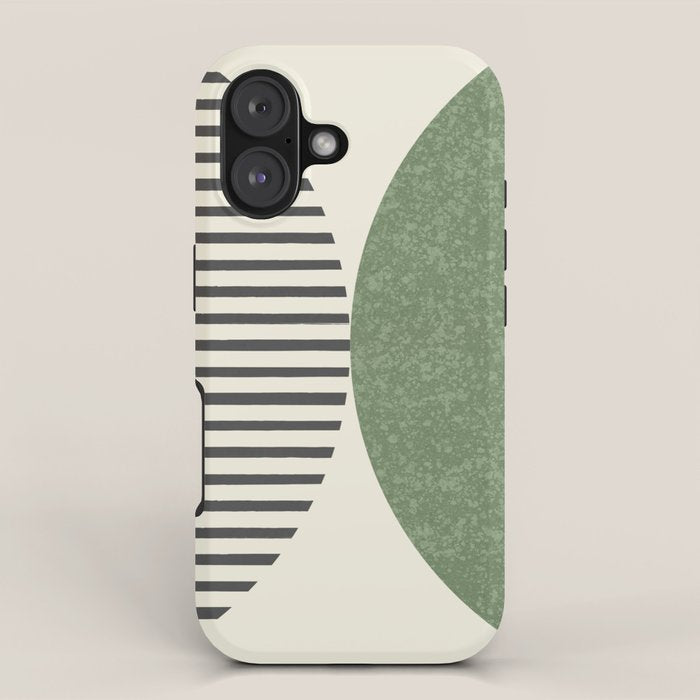 Semicircle Stripes - Green iPhone Case Gallery Image 1