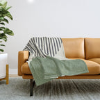 Semicircle Stripes - Green Throw Blanket Gallery Image 1
