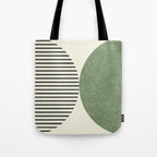 Semicircle Stripes - Green Tote Bag Gallery Image 1