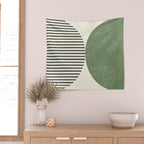 Semicircle Stripes - Green Wall Tapestry Gallery Image 2