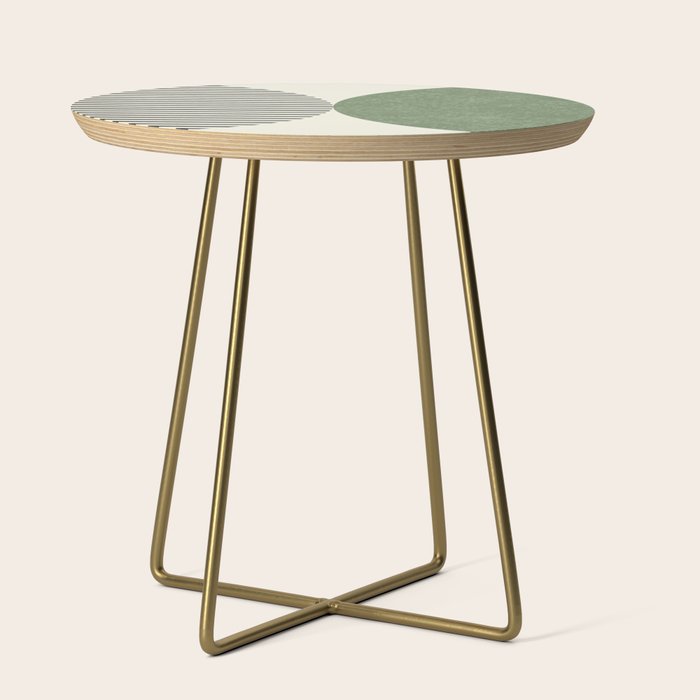 Semicircle Stripes - Green Side Table Gallery Image 1