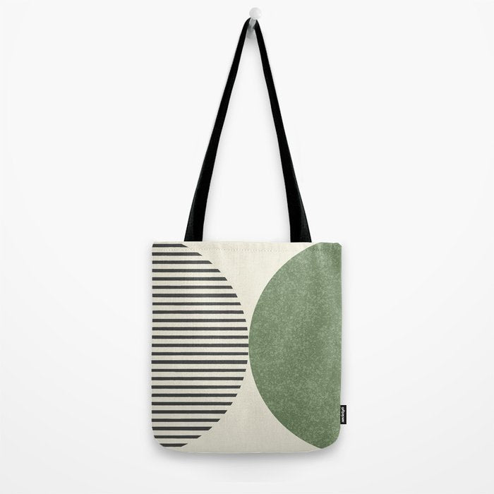 Semicircle Stripes - Green Tote Bag Gallery Image 2