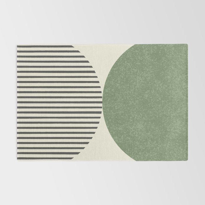 Semicircle Stripes - Green Rug Gallery Image 2