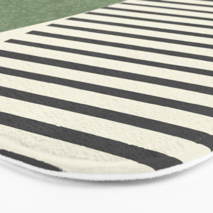 Semicircle Stripes - Green Bath Mat Gallery Image 3