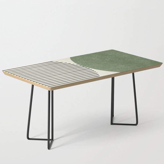 Semicircle Stripes - Green Coffee Table Gallery Image 1