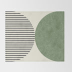 Semicircle Stripes - Green Throw Blanket Gallery Image 2