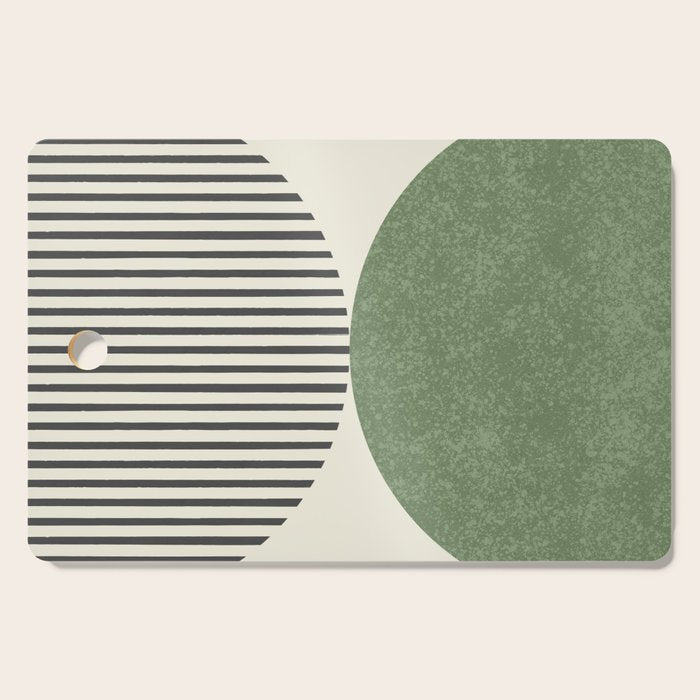 Semicircle Stripes - Green Cutting Board Gallery Image 1