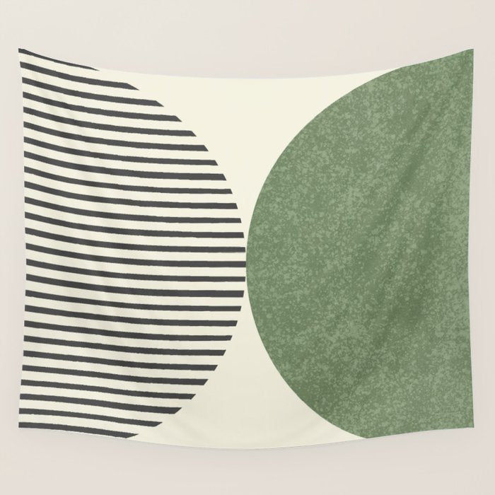 Semicircle Stripes - Green Wall Tapestry Gallery Image 4