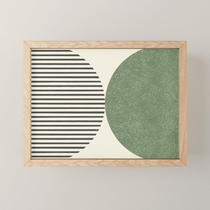 Semicircle Stripes - Green Mini Art Print Gallery Image 1