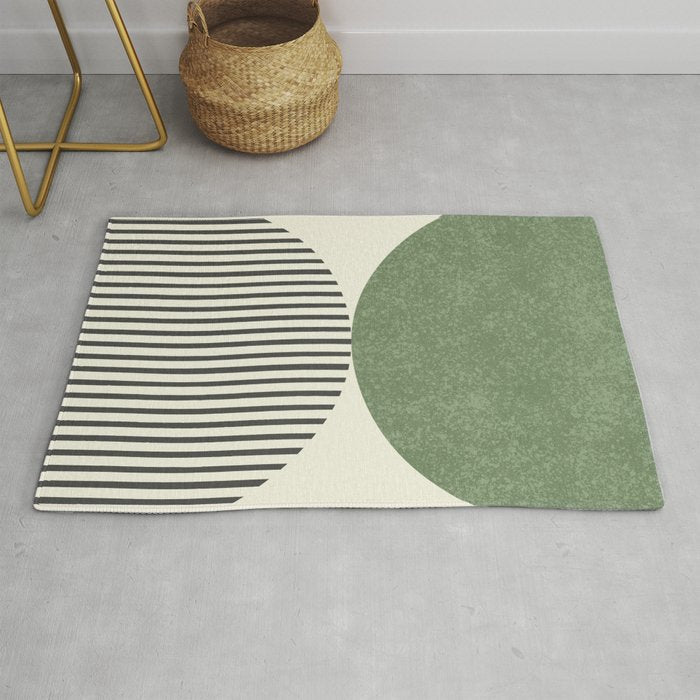 Semicircle Stripes - Green Rug Gallery Image 1