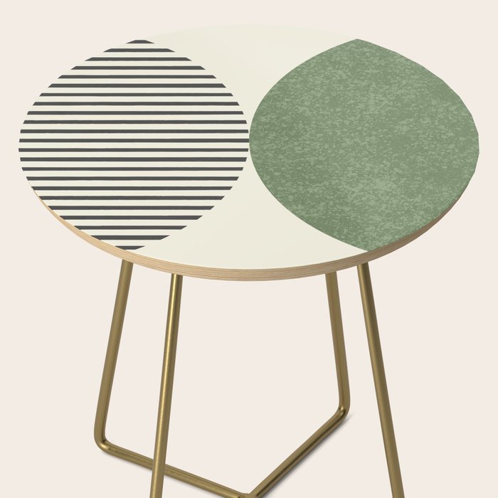 Semicircle Stripes - Green Side Table Gallery Image 2