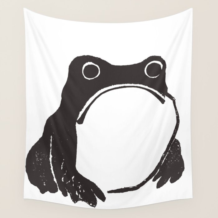 Matsumoto Hoji Japanese Grumpy Frog Art Print Wall Tapestry Gallery Image 1