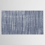 Abstract Stripes Pattern, Indigo, Navy Blue Tablecloth Gallery Image 2