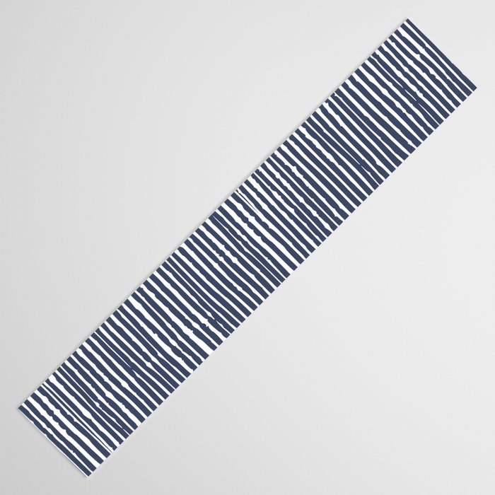 Abstract Stripes Pattern, Indigo, Navy Blue Table Runner Gallery Image 3