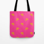 Art Nouveau Yellow Tropical Flowers - Hot Pink Pattern Tote Bag Gallery Image 1