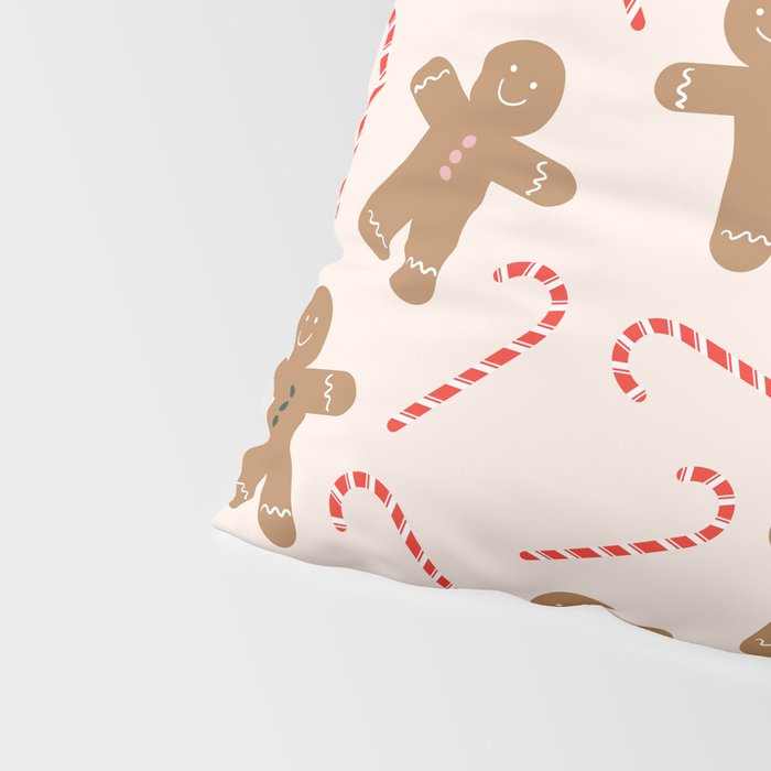 Gingerbread Man + Candy Cane Christmas Pattern Pillow Sham Gallery Image 4