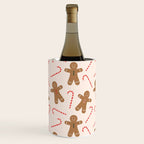 Gingerbread Man + Candy Cane Christmas Pattern Wine Chiller Gallery Image 1