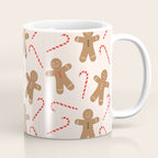 Gingerbread Man + Candy Cane Christmas Pattern Coffee Mug Gallery Image 1
