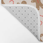 Gingerbread Man + Candy Cane Christmas Pattern Bath Mat Gallery Image 2