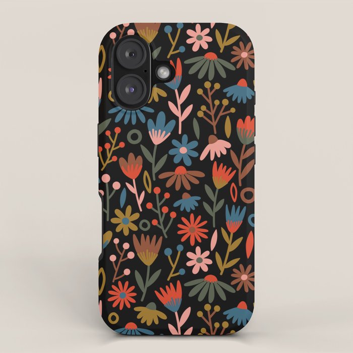 Exotic Midnight Floral Garden iPhone Case Gallery Image 1