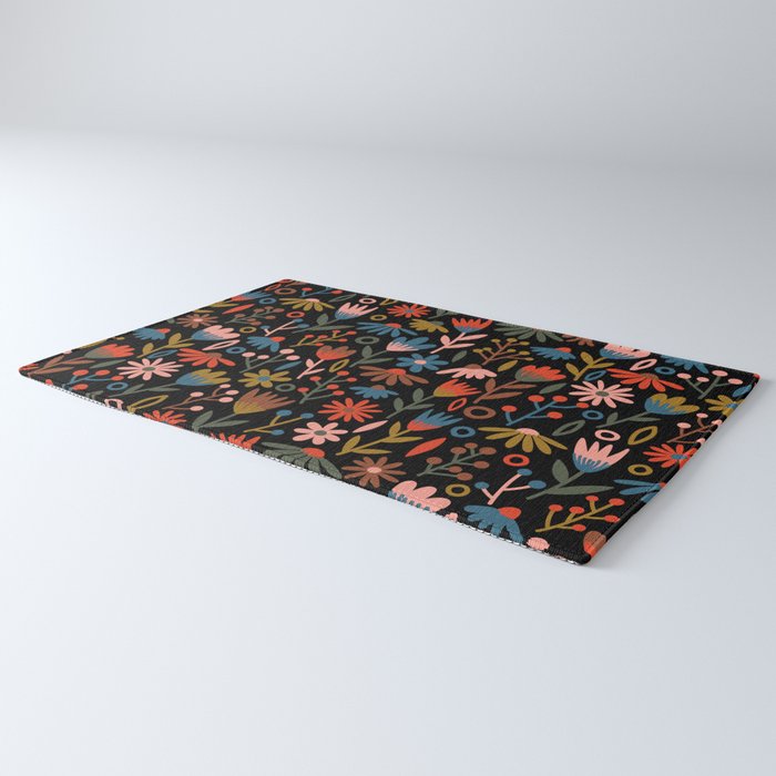 Exotic Midnight Floral Garden Rug Gallery Image 3