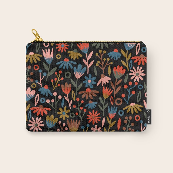 Exotic Midnight Floral Garden Carry All Pouch Gallery Image 1