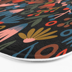 Exotic Midnight Floral Garden Bath Mat Gallery Image 3