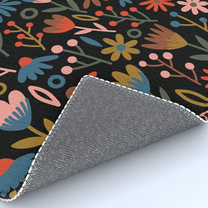 Exotic Midnight Floral Garden Rug Gallery Image 4