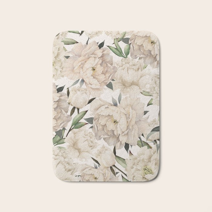 Peonies Pattern Bath Mat Gallery Image 1