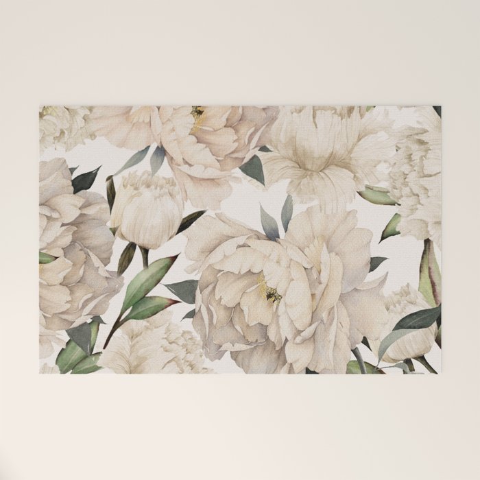 Peonies Pattern Welcome Mat Gallery Image 1
