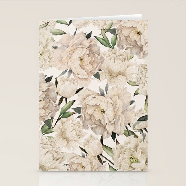 Peonies Pattern Stationery Card Gallery Image 2