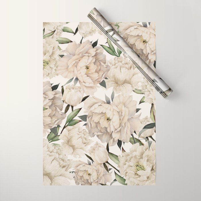Peonies Pattern Wrapping Paper Gallery Image 1