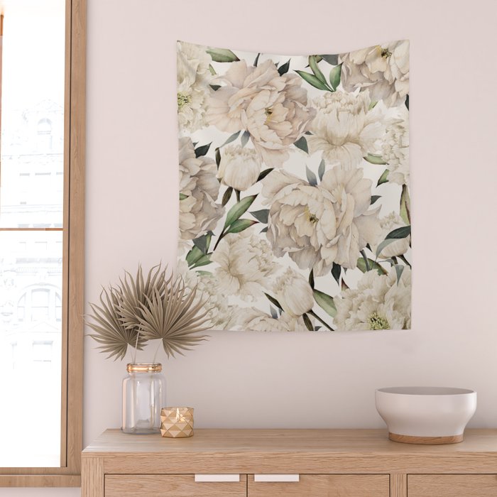 Peonies Pattern Wall Tapestry Gallery Image 2