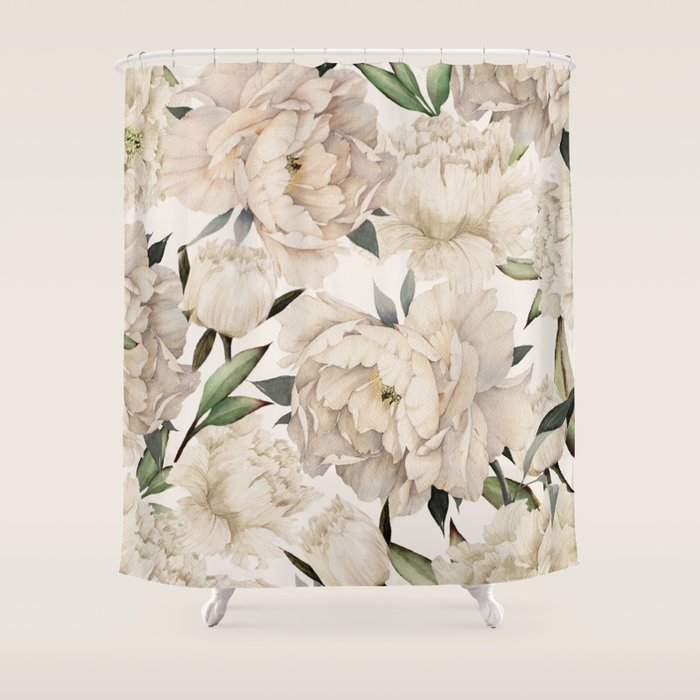 Peonies Pattern Shower Curtain Gallery Image 1