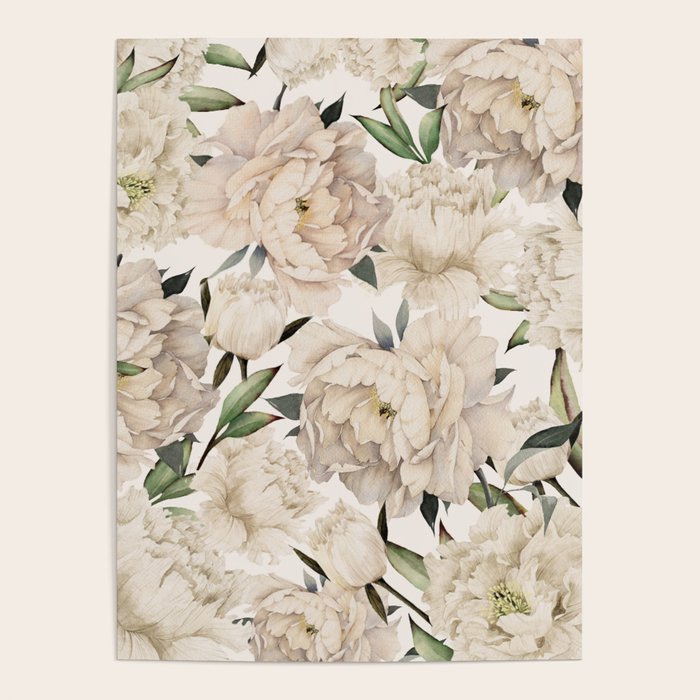 Peonies Pattern Poster Gallery Image 1