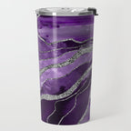 Purple Marble Agate Silver Glitter Glam #1 (Faux Glitter) #decor #art #society6 Travel Mug Gallery Image 2