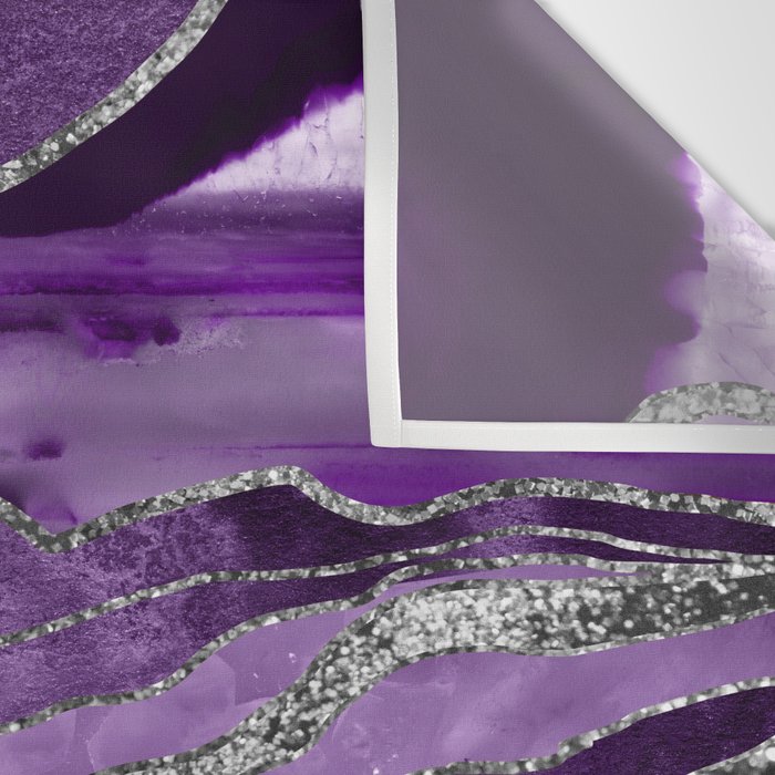 Purple Marble Agate Silver Glitter Glam #1 (Faux Glitter) #decor #art #society6 Wall Tapestry Gallery Image 3