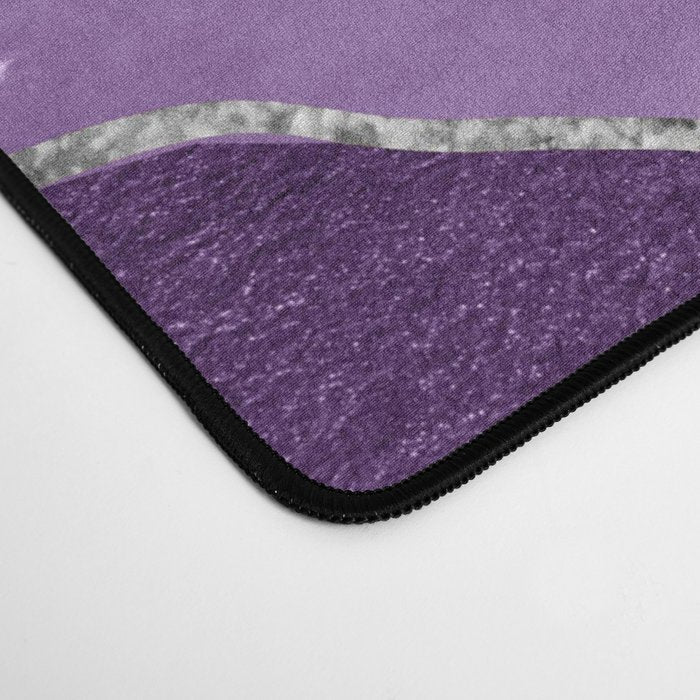 Purple Marble Agate Silver Glitter Glam #1 (Faux Glitter) #decor #art #society6 Desk Mat Gallery Image 4