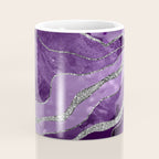 Purple Marble Agate Silver Glitter Glam #1 (Faux Glitter) #decor #art #society6 Coffee Mug Gallery Image 4