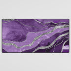 Purple Marble Agate Silver Glitter Glam #1 (Faux Glitter) #decor #art #society6 Desk Mat Gallery Image 3