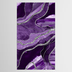 Purple Marble Agate Silver Glitter Glam #1 (Faux Glitter) #decor #art #society6 Tablecloth Gallery Image 2