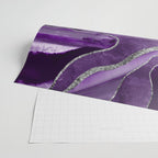 Purple Marble Agate Silver Glitter Glam #1 (Faux Glitter) #decor #art #society6 Wrapping Paper Gallery Image 2