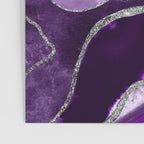 Purple Marble Agate Silver Glitter Glam #1 (Faux Glitter) #decor #art #society6 Poster Gallery Image 3